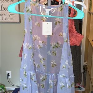LC Floral sheer sleeveless duster.